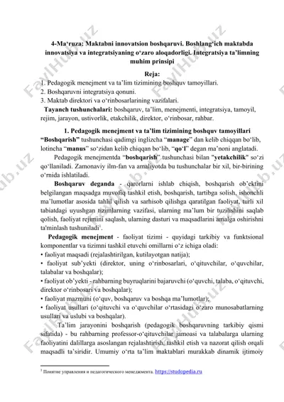 pedagogik menejment va ta’lim tizimining boshquv tamoyillari — DOCX