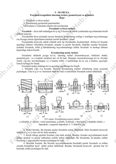 frezalash kesgichlari — DOCX