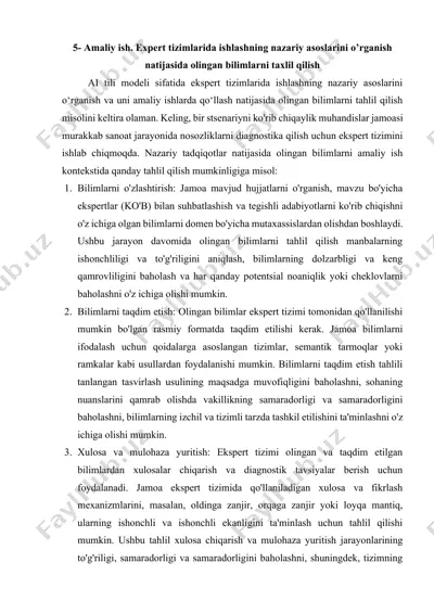 ekspert tizimlarida ishlash nazariy asoslari tahlili — DOCX