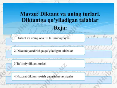 diktantlar va ularning turlari — PPTX
