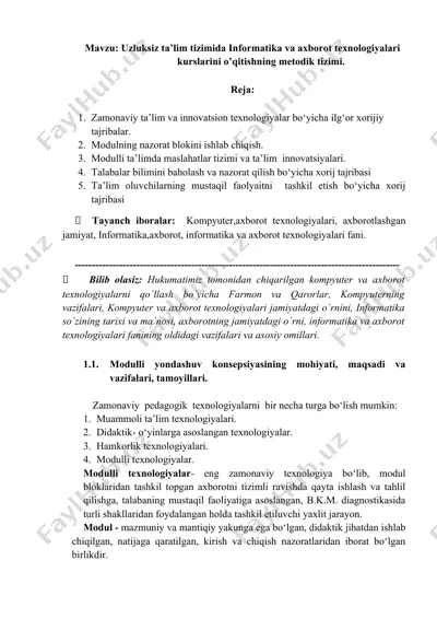 modulli ta’limda maslahatlar tizimi va ta’lim innovatsiyalari — DOCX