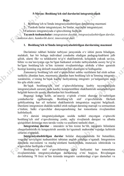 integratsiyalashtirilgan darslar — DOC