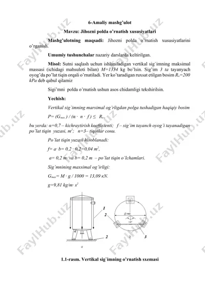 jihozni polda o'rnatish xususiyatlari — DOCX