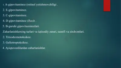 gipovitaminozlar va zaharlanishlar — PPTX