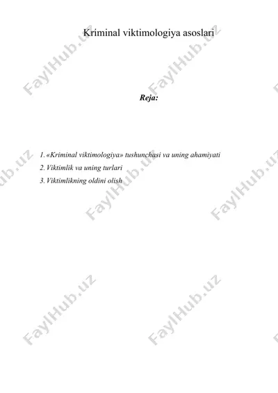 kriminal viktimologiya asoslari — DOC
