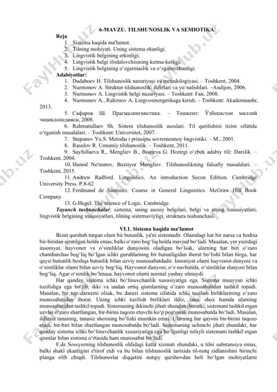 tilshunoslik va semiotika — DOCX