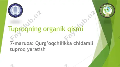 tuproqning organik qismi — PPTX