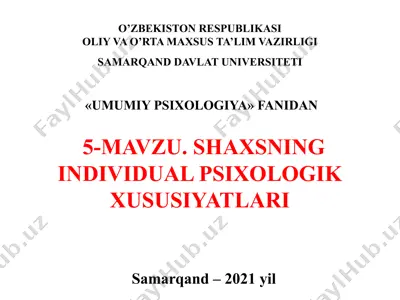 umumiy psixologiya — PPTX