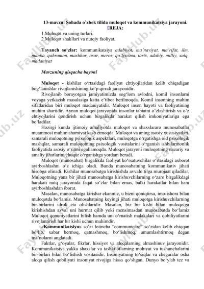 muloqot va kommunikatsiya — DOCX