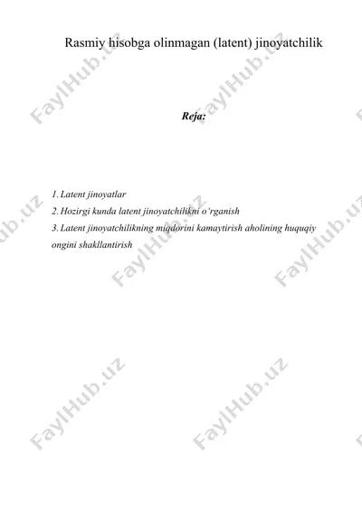 rasmiy hisobga olinmagan (latent) jinoyatchilik — DOC