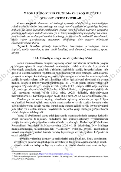ijtimoiy infratuzilma va uzoq muddatli iqtisodiy ko‘rsatkichlar — DOCX