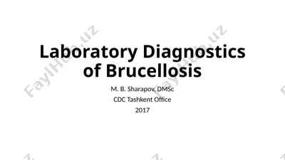 laboratory diagnostics of brucellosis — PPTX