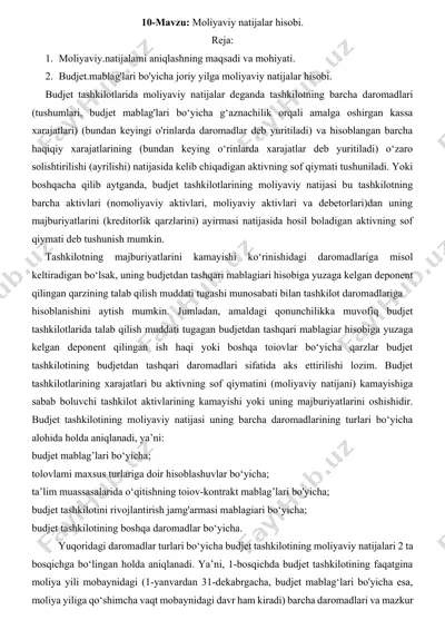 moliyaviy natijalar hisobi — DOCX