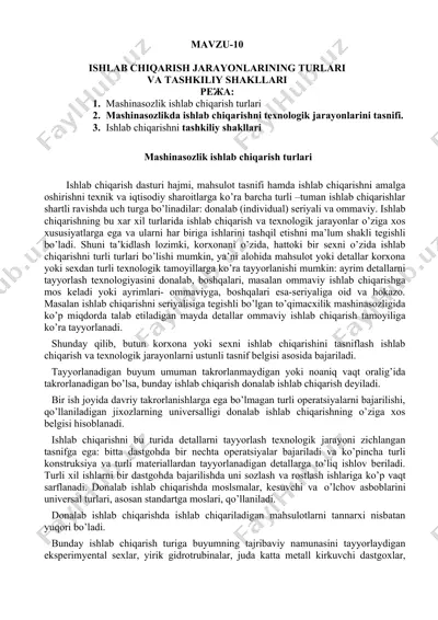 ishlab chiqarish jarayonlari — DOC