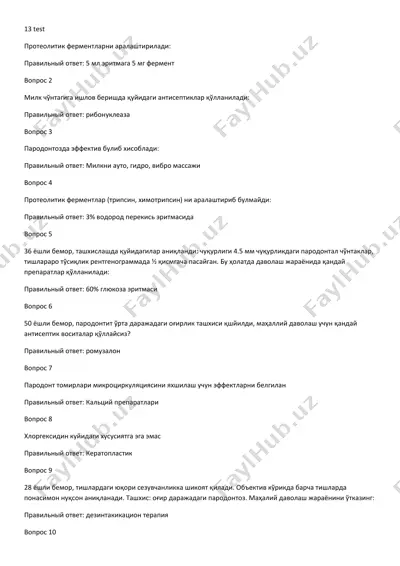 parodontitning dastlabki ko'rinishlari va davolash usullari — DOCX
