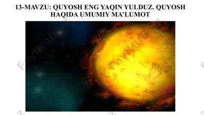 quyosh haqida umumiy ma'lumot — PPT