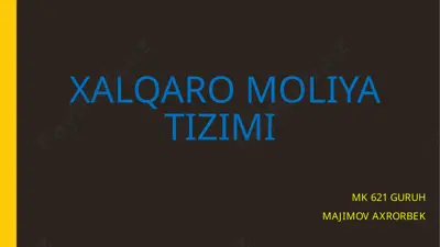 xalqaro moliya tizimi — PPT
