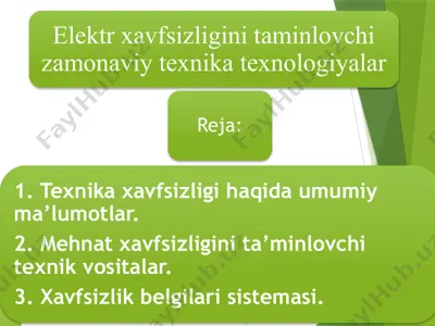 elektr xavfsizligi — PPTX