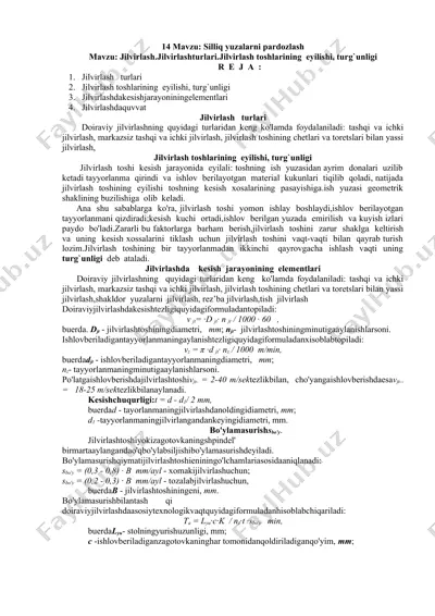 jilvirlash toshlarining eyilishi va turg'unligi — DOCX