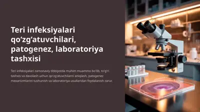 teri infeksiyalari qo‘zg‘atuvchilari, patogenez, laboratoriya tashxisi — PPTX