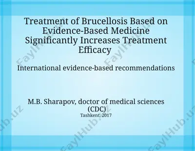 brucellosis treatment — PPTX