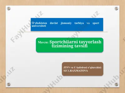 o‘zbekiston davlat jismoniy tarbiya va sport universiteti — PPTX