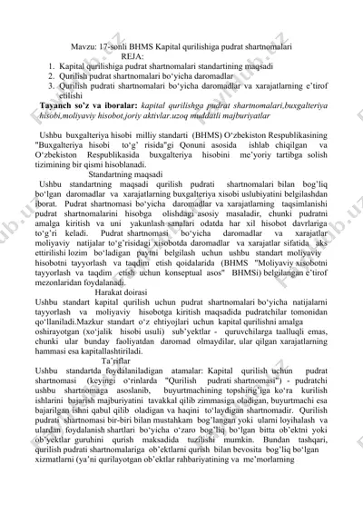 bhms kapital qurilishiga pudrat shartnomalari — DOC