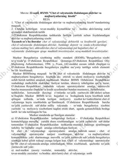 chet el valyutasida ifodalangan aktivlar va majburiyatlarning hisobi — DOC