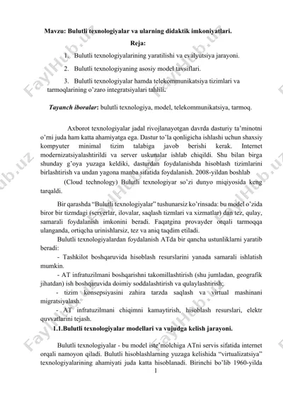 bulutli texnologiyalar va ularning didaktik imkoniyatlari — DOCX