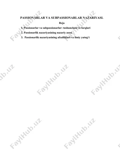 passionarlar va subpassionarlar nazariyasi — DOCX