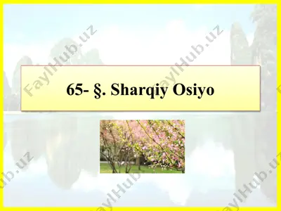 sharqiy osiyo geoqarorlari — PPTX