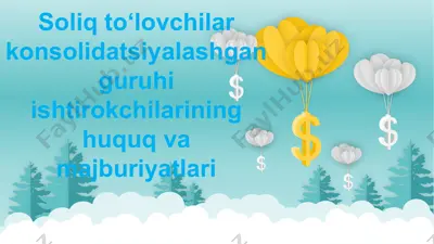 soliq to‘lovchilarning konsolidatsiyalashgan guruhi ishtirokchilarining huquq va majburiyatlari — PPTX