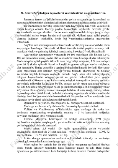 so‘yiladigan hayvonlarni xushsizlantirish va qonsizlantirish. — DOCX