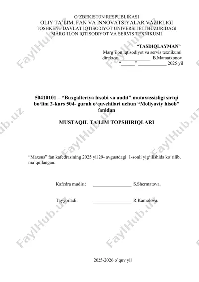 buxgalteriya hisobi va audit — DOCX