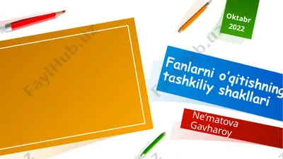 informatika va axborot texnologiyalari fanini o'qitishning tashkiliy shakllari — PPTX