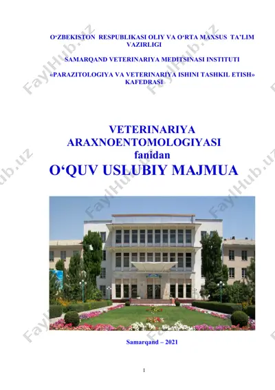 veterinariya araxnoentomologiyasi — DOC
