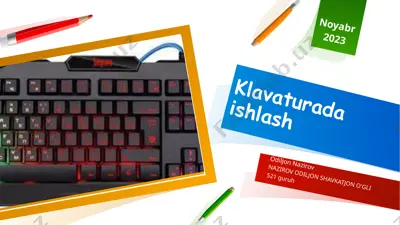 klaviatura ishlash — PPTX
