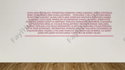 yoshlarda hisoblash texnikasi — PPTX