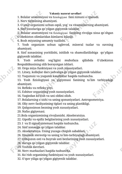 bolalar anatomiyasi va fiziologiyasi — DOCX