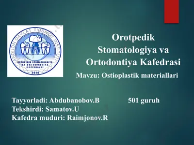 ostioplastik materiallar — PPTX