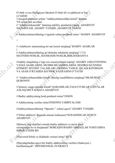 "adabiyotshunoslikka kirish" — DOCX