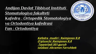 andijon davlat tibbiyot instituti stomatologiya fakulteti — PPTX