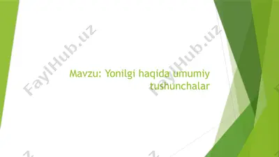 yoqilgʻi turi va xususiyatlari — PPTX