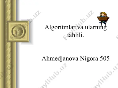 algoritmning tahlili — PPTX
