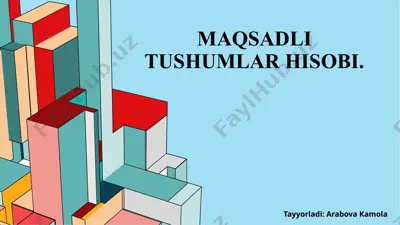 maqsadli tushumlar hisobi — PPTX
