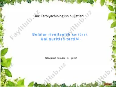 bolalar rivojlanish xaritasi — PPTX