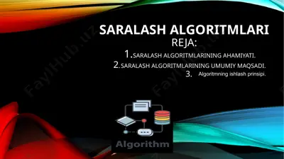 saralash algoritmlari — PPTX