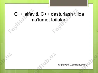 c++ alfaviti — PPT