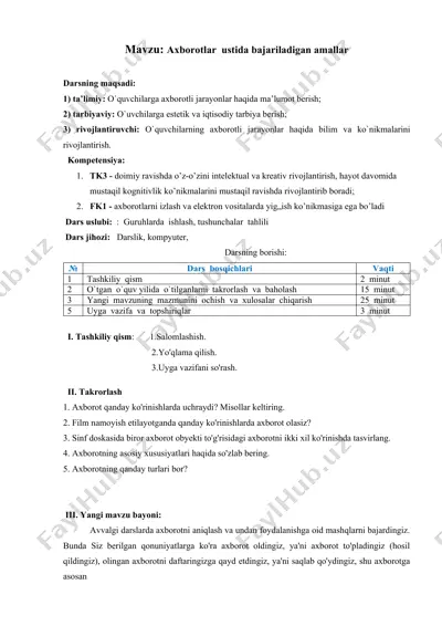 axborotlar ustida bajariladigan amallar — DOCX
