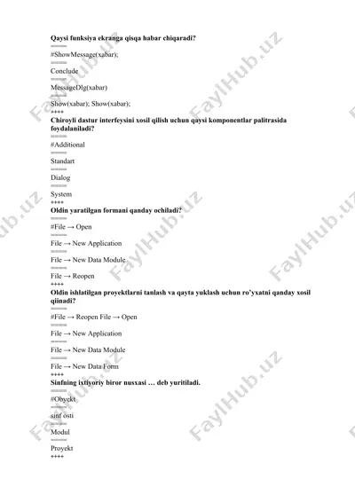 interfeys yaratishni o'rganing — DOCX